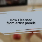 How I learned from artist panels