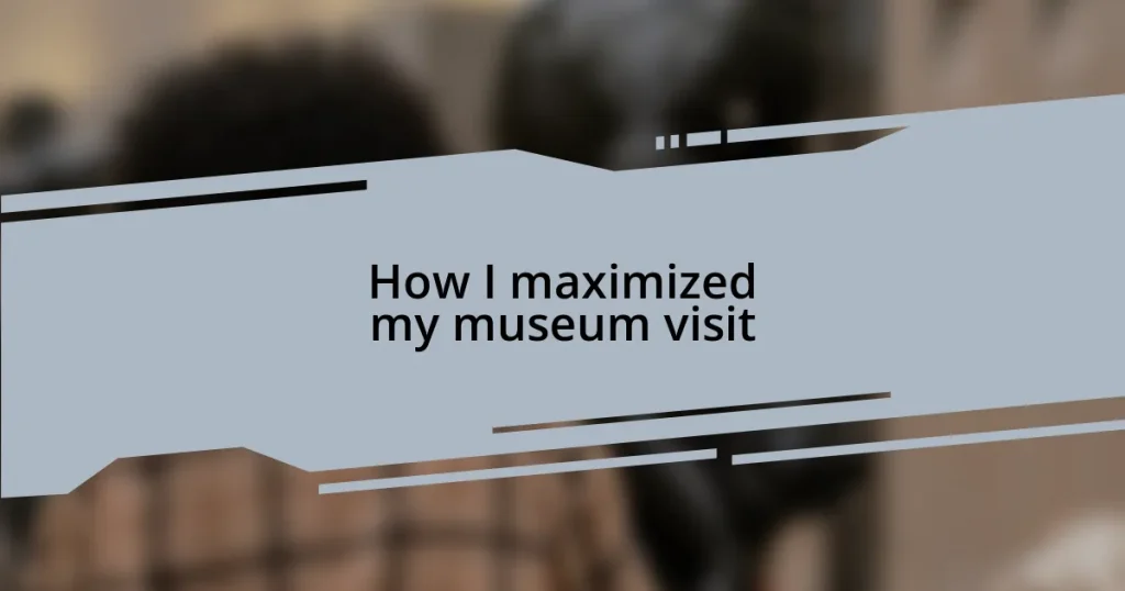How I maximized my museum visit