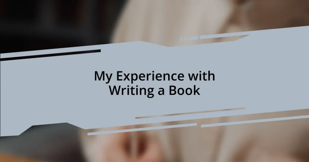 My Experience with Writing a Book