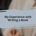 My Experience with Writing a Book