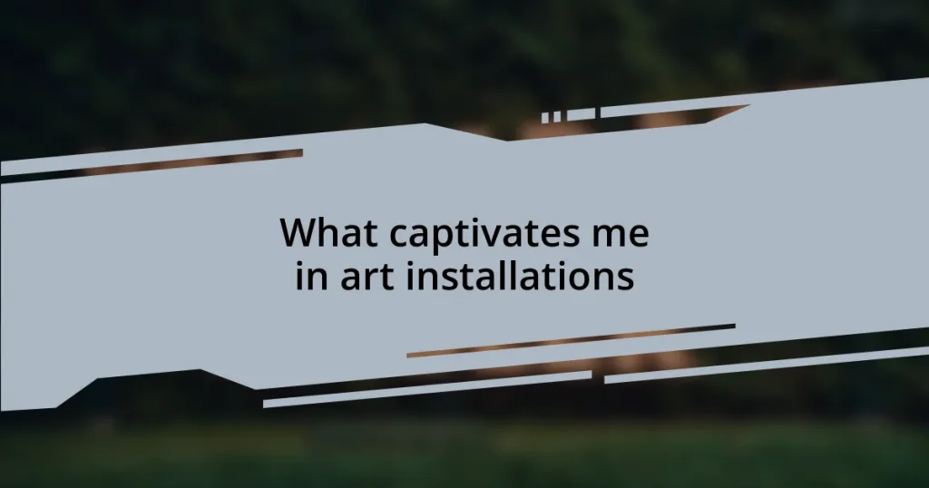 What captivates me in art installations