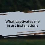 What captivates me in art installations