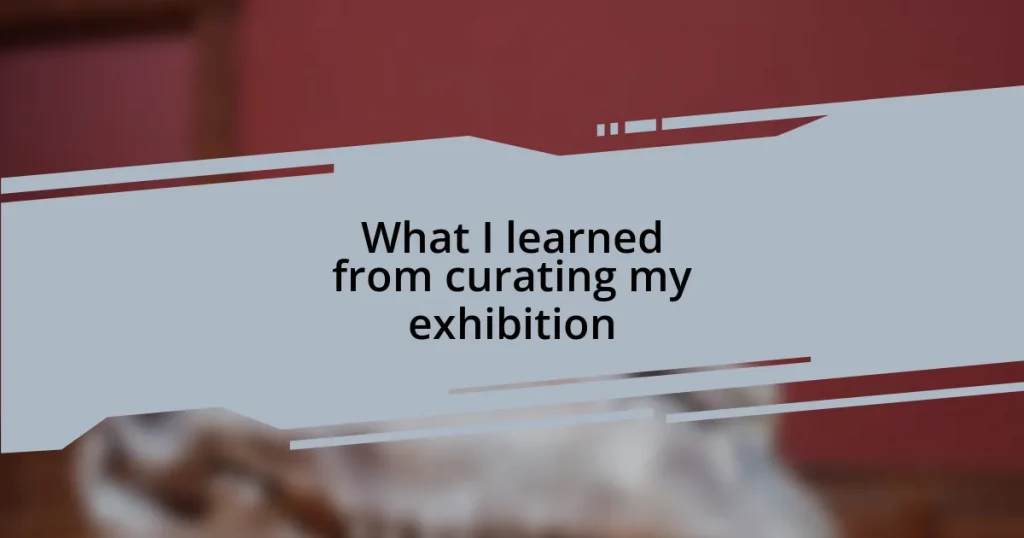 What I learned from curating my exhibition