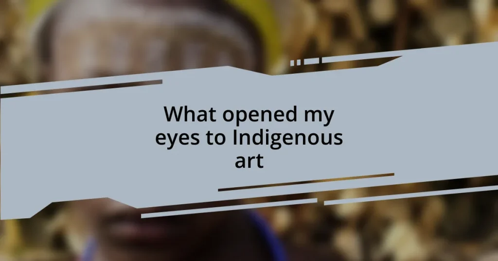 What opened my eyes to Indigenous art