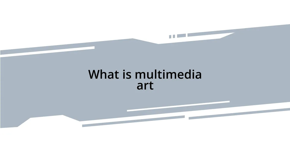 What is multimedia art
